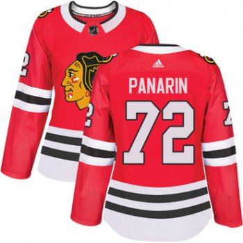 Adidas Chicago Blackhawks #72 Artemi Panarin Red Home Authentic Women's Stitched NHL Jersey