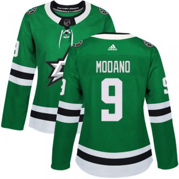 Adidas Dallas Stars #9 Mike Modano Green Home Authentic Women's Stitched NHL Jersey