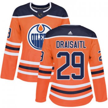 Adidas Edmonton Oilers #29 Leon Draisaitl Orange Home Authentic Women's Stitched NHL Jersey