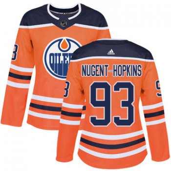 Adidas Edmonton Oilers #93 Ryan Nugent-Hopkins Orange Home Authentic Women's Stitched NHL Jersey