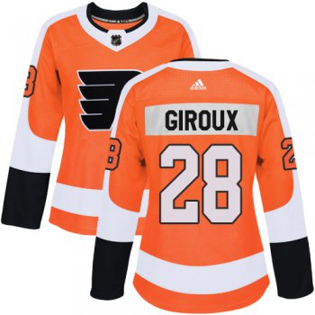 Adidas Philadelphia Flyers #28 Claude Giroux Orange Home Authentic Women's Stitched NHL Jersey