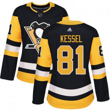 Adidas Pittsburgh Penguins #81 Phil Kessel Black Home Authentic Women's Stitched NHL Jersey