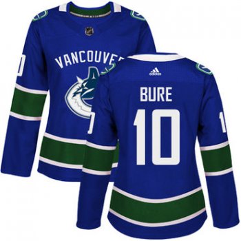 Adidas Vancouver Canucks #10 Pavel Bure Blue Home Authentic Women's Stitched NHL Jersey
