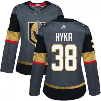Adidas Vegas Golden Golden Knights #38 Tomas Hyka Grey Home Authentic Women's Stitched NHL Jersey