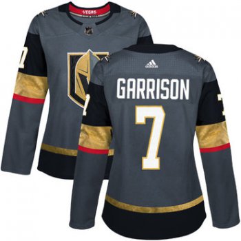 Adidas Vegas Golden Golden Knights #7 Jason Garrison Grey Home Authentic Women's Stitched NHL Jersey
