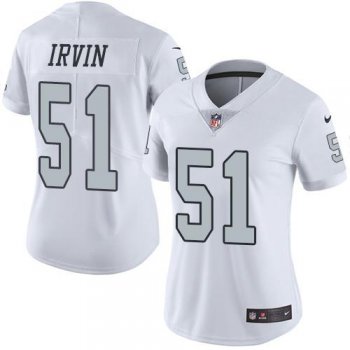 Nike Raiders #51 Bruce Irvin White Women's Stitched NFL Limited Rush Jersey