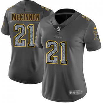 Women's Nike Minnesota Vikings #21 Jerick McKinnon Gray Static Stitched NFL Vapor Untouchable Limited Jersey