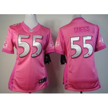 Nike Baltimore Ravens #55 Terrell Suggs Pink Love Womens Jersey