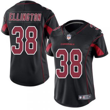 Nike Cardinals #38 Andre Ellington Black Women's Stitched NFL Limited Rush Jersey