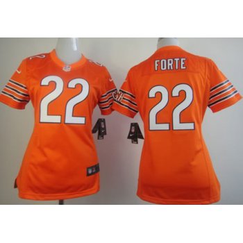 Nike Chicago Bears #22 Matt Forte Orange Game Womens Jersey