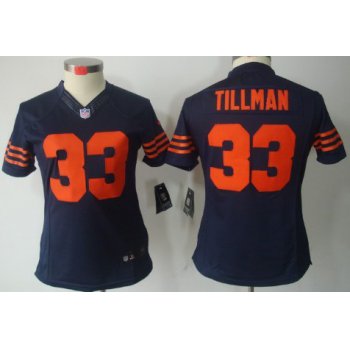 Nike Chicago Bears #33 Charles Tillman Blue With Orange Limited Womens Jersey