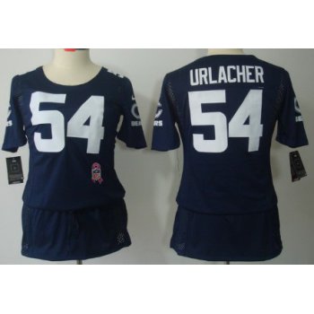 Nike Chicago Bears #54 Brian Urlacher Breast Cancer Awareness Navy Blue Womens Jersey