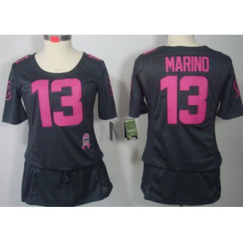 Nike Miami Dolphins #13 Dan Marino Breast Cancer Awareness Gray Womens Jersey