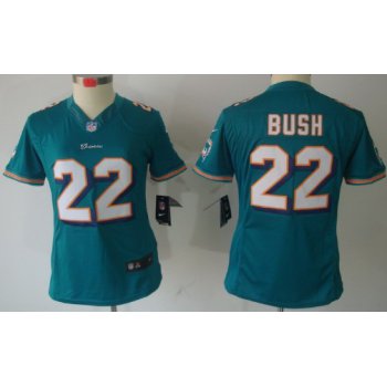 Nike Miami Dolphins #22 Reggie Bush Green Limited Womens Jersey