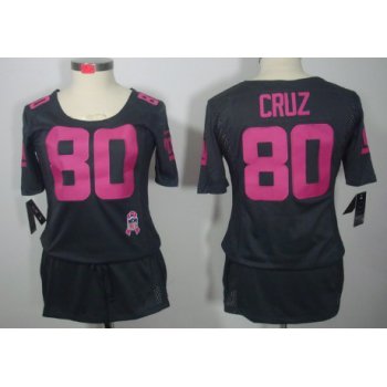 Nike New York Giants #80 Victor Cruz Breast Cancer Awareness Gray Womens Jersey