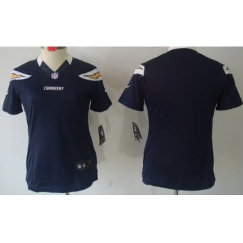 Nike San Diego Chargers Blank Navy Blue Limited Womens Jersey