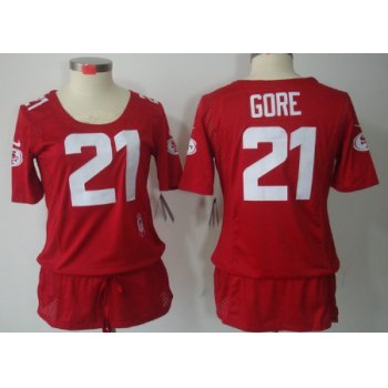 Nike San Francisco 49ers #21 Frank Gore Breast Cancer Awareness Red Womens Jersey