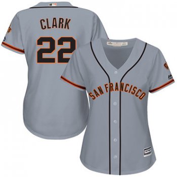 Giants #22 Will Clark Grey Road Women's Stitched Baseball Jersey