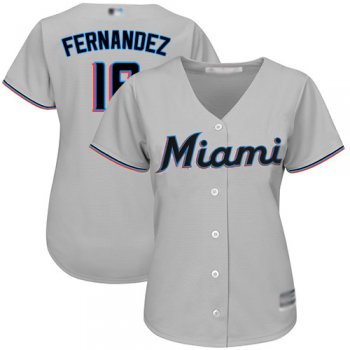 Marlins #16 Jose Fernandez Grey Road Women's Stitched Baseball Jersey