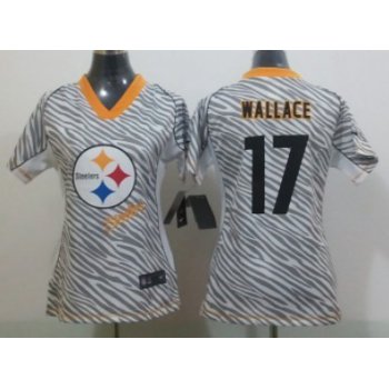 Nike Pittsburgh Steelers #17 Mike Wallace 2012 Womens Zebra Fashion Jersey
