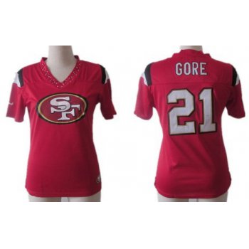 Nike San Francisco 49ers #21 Frank Gore 2012 Red Womens Field Flirt Fashion Jersey