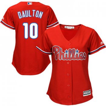Phillies #10 Darren Daulton Red Alternate Women's Stitched Baseball Jersey