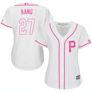 Pirates #27 Jung-ho Kang White Pink Fashion Women's Stitched Baseball Jersey