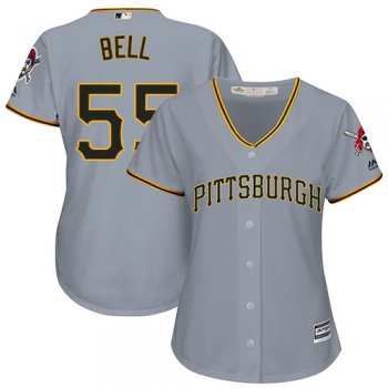 Pirates #55 Josh Bell Grey Road Women's Stitched Baseball Jersey
