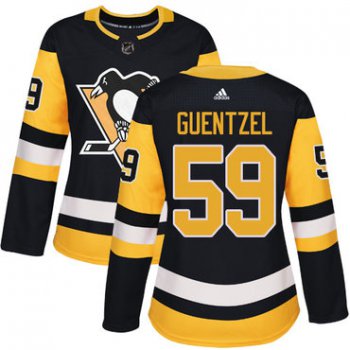 Adidas Pittsburgh Penguins #59 Jake Guentzel Black Home Authentic Women's Stitched NHL Jersey