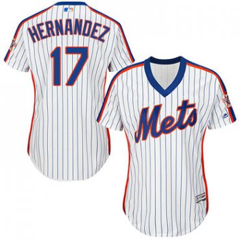 Mets #17 Keith Hernandez White(Blue Strip) Alternate Women's Stitched Baseball Jersey