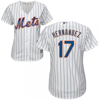 Mets #17 Keith Hernandez White(Blue Strip) Home Women's Stitched Baseball Jersey