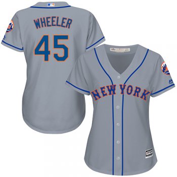 Mets #45 Zack Wheeler Grey Road Women's Stitched Baseball Jersey