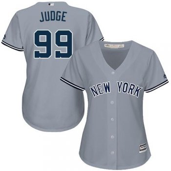New York Yankees #99 Aaron Judge Grey Road Women's Stitched MLB Jersey