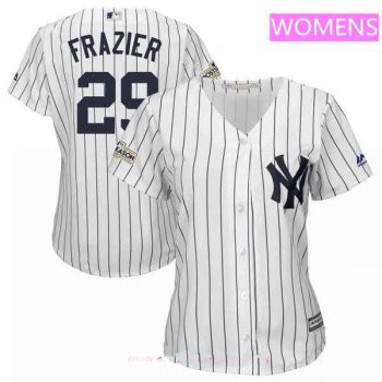 Women's New York Yankees #29 Todd Frazier Majestic White 2017 Postseason Cool Base Player Jersey