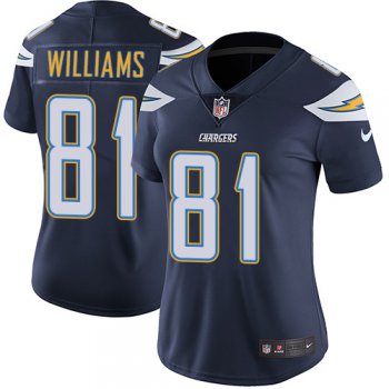 Women's Nike Chargers #81 Mike Williams Navy Blue Team Color Stitched NFL Vapor Untouchable Limited Jersey