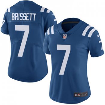 Women's Nike Colts #7 Jacoby Brissett Royal Blue Team Color Stitched NFL Vapor Untouchable Limited Jersey