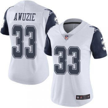 Women's Nike Cowboys #33 Chidobe Awuzie White Stitched NFL Limited Rush Jersey