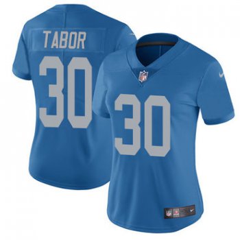 Women's Nike Lions #30 Teez Tabor Blue Throwback Stitched NFL Vapor Untouchable Limited Jersey