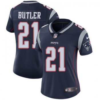 Women's Nike Patriots #21 Malcolm Butler Navy Blue Team Color Stitched NFL Vapor Untouchable Limited Jersey