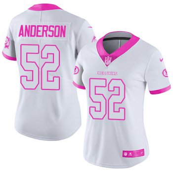 Women's Nike Redskins #52 Ryan Anderson White Pink Stitched NFL Limited Rush Fashion Jersey