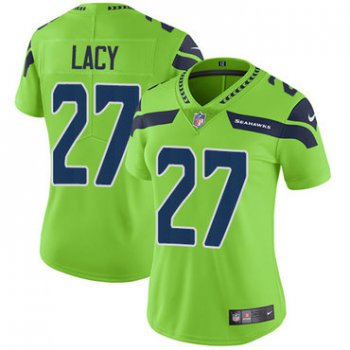 Women's Nike Seahawks #27 Eddie Lacy Green Stitched NFL Limited Rush Jersey