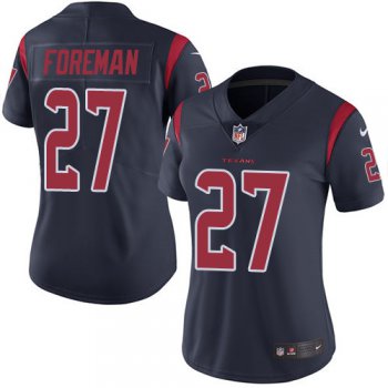 Women's Nike Texans #27 D'Onta Foreman Navy Blue Stitched NFL Limited Rush Jersey