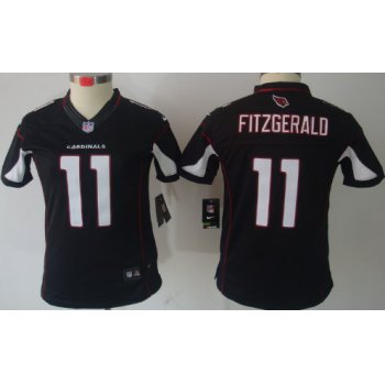 Nike Arizona Cardinals #11 Larry Fitzgerald Black Limited Womens Jersey