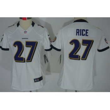 Nike Baltimore Ravens #27 Ray Rice White Limited Womens Jersey