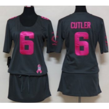 Nike Chicago Bears #6 Jay Cutler Breast Cancer Awareness Gray Womens Jersey