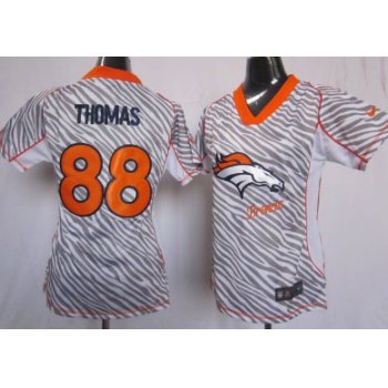 Nike Denver Broncos #88 Demaryius Thomas 2012 Womens Zebra Fashion Jersey