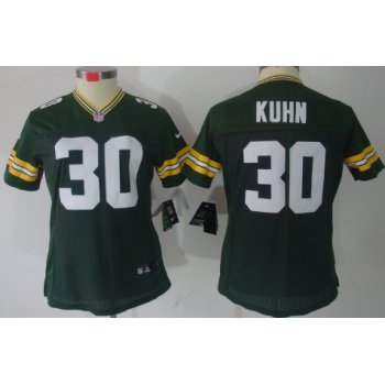 Nike Green Bay Packers #30 John Kuhn Green Limited Womens Jersey