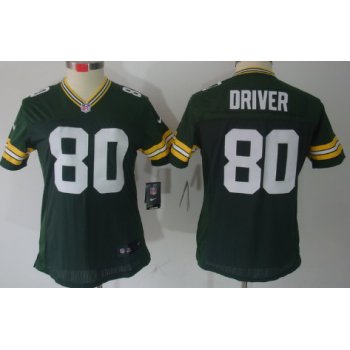 Nike Green Bay Packers #80 Donald Driver Green Limited Womens Jersey