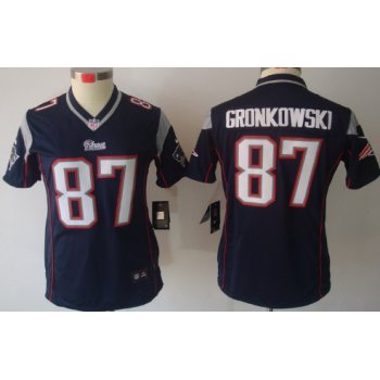 Nike New England Patriots #87 Rob Gronkowski Blue Limited Womens Jersey