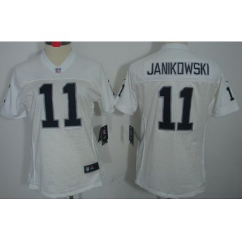 Nike Oakland Raiders #11 Sebastian Janikowski White Limited Womens Jersey